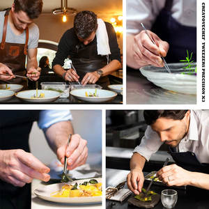 Professional Chef Plating <b>Tool</b> Set 7 Culinary <b>Tools</b> Rocher Spoon Scissor Tweezer Spatula <b>Rolling</b> <b>Bag</b> - Product Image 5