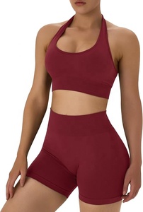 Latest Design Crystal Logo Custom Plus Size Lightweight Seamless High Support Two <b>Piece</b> Set <b>Women</b> Yoga High Waisted Legging <b>Suit</b> - Product Image 5
