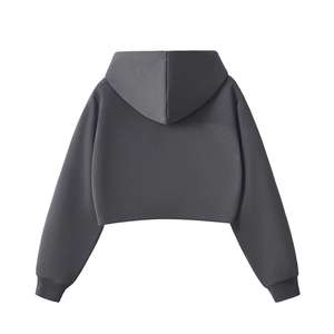 เสื้อฮู้ดครอปทรงสลิมฟิตปักโลโก้ตามสั่งสำหรับผู้ชาย ไซส์พลัส สไตล์ลำลอง มีซิป แขนสั้น สำหรับฤดูใบไม้ผลิ ODM - Product Image 5