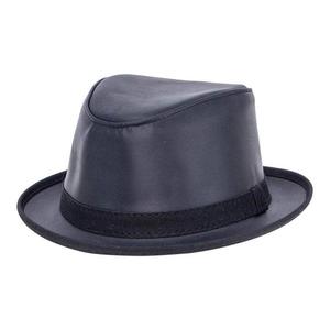 Chapeau Fedora en cuir unisexe pour adulte, formel et décontracté, quatre saisons, 56-58 cm, noir - Product Image 1