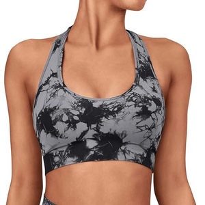 Soutien-gorge de sport sans couture pour femme, grande taille, maintien élevé, respirant, léger, extensible dans quatre directions, bretelles asymétriques, polyester/nylon - Product Image 1
