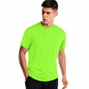 Camiseta Deportiva Personalizada Verde Neón para Hombre, Absorbente de Humedad, para Gimnasio, Running, Entrenamiento, Cuello Redondo, OEM, ODM - Product Image 1
