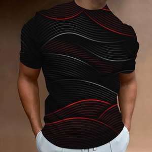 Camisetas Extra Grandes de Mezcla de Algodón para Hombre, Suaves, Ligeras, Cómodas, de Corte Relajado, Transpirables, Estilo Urbano, Casual, para Uso Diario, OEM - Product Image 2