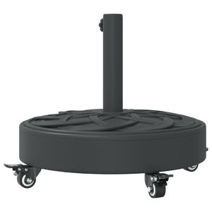 Base de Sombrilla de Polietileno Negra con Tubo de Hierro, Sombrillas y Bases Duraderas para Patio - Product Image 6