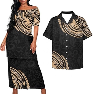 Vestido Puletasi Samoano Personalizado al por Mayor para Mujer, Vestidos Casuales con Estampado Tribal Polinesio, Fabricante OEM, Proveedor al por Mayor - Product Image 1