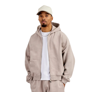 Mens <b>Two</b> <b>Piece</b> Hooded Tracksuit Full Zip Sweatshirt Pockets Elastic Waist Wide Leg Trousers Relaxed Fit Casual <b>Lounge</b> Outfit <b>Set</b> - Product Image 3