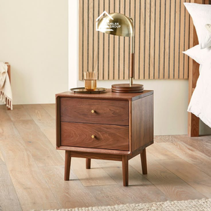 Modern Wooden <b>Bedside</b> Table with 2 Drawers | Minimalist Nightstand for Bedroom & Hotel - Product Image 5