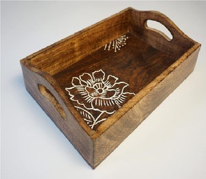 Wooden serving <b>tray</b> with handles wood <b>tray</b> serving handles metal handle rustic <b>tray</b> <b>kitchen</b> <b>tray</b> food serving dining <b>tray</b> - Product Image 1
