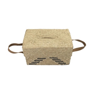 กล่องไม้สามเหลี่ยมพับได้พร้อมที่จับหนังเทียมสะดวกสำหรับใช้ในบ้านห้องครัวซักผ้าอาหารกลางวัน - Product Image 2