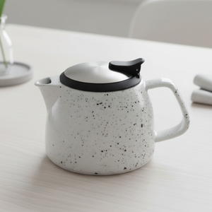 Théière en porcelaine durable de qualité supérieure 3460990-0.4, design nordique, 600 ml, avec passoire et couvercle en acier inoxydable - Product Image 2