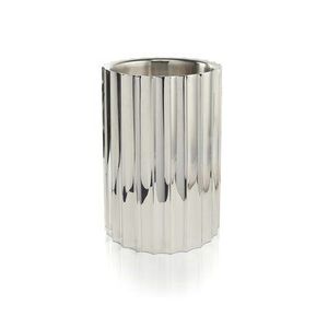 Seau à glace en acier inoxydable, design minimaliste rayé rond, résistant à la rouille, bac à boissons - Product Image 1