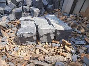 Black Limestone Cobble Handcut Durable Cube Outdoor Paving Driveway Pathway <b>Landscaping</b> Garden Flooring Blocks Natural Split - Product Image 5