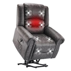 Poltrona Elettrica Reclinabile con 8 Punti di Massaggio e Funzione Riscaldante per Anziani, Rivestimento in Tessuto Tecnico - Product Image 1