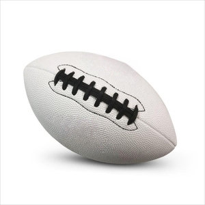 Ballons de football américain personnalisables en cuir composite PU de couleur blanche, de qualité supérieure, durables, avec logo personnalisé pour une utilisation promotionnelle - Product Image 1