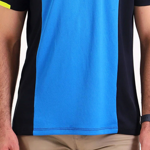 เสื้อยืดคอกลมแขนสั้นสีน้ำเงินดำล้วนสำหรับผู้ชาย ทรงปกติ ผ้าถักโพลีเอสเตอร์ ระบายอากาศ แห้งเร็ว สไตล์ลำลอง - Product Image 6