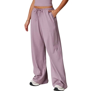Pantalones de Oficina de Verano para Mujer, Cómodos, de Tela Elástica, Cintura Elástica, Corte Recto, Frente Plano, con Logotipo Estampado - Product Image 2