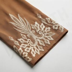 Abaya à manches brodées personnalisées pour femmes, nouvelle arrivée, style arabe de Dubaï, robe musulmane à manches longues pour femmes - Product Image 5