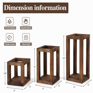ชุดเชิงเทียนตกแต่งบ้านสไตล์ชนบทแบบรักษ์โลกจากไม้ธรรมชาติสำหรับเทศกาลรอมฎอน 1 ชิ้น MULTI CRAFT - Product Image 5