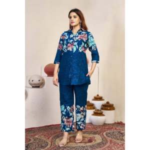 Ensemble coordonné deux pièces en coton imprimé pour femmes, design personnalisé, tenue assortie - Product Image 3