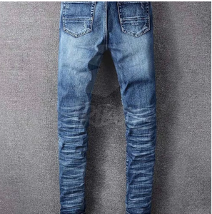 Jean droit déchiré pour homme, couleur personnalisée, haute qualité, 100% coton, velours côtelé, respirant, écologique, décontracté, pour l'hiver, couleur unie - Product Image 2