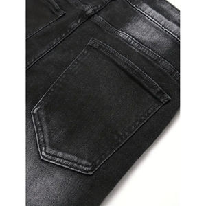 Jean slim noir délavé pour homme avec logo personnalisé, en denim extensible de haute qualité, coupe rétro, pantalon en jean pour homme, fabricant exportateur - Product Image 4
