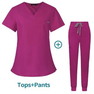 Ensemble de Blouse et Pantalon Médical Unisexe Noir Personnalisable à Col en V Extensible pour Infirmiers – Vente en Gros - Product Image 4