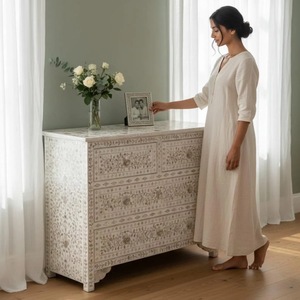 ILAHI's Bone Inlay <b>Drawer</b> Modern Design Agate Detailing <b>Storage</b> Portable Home Furniture - Product Image 2