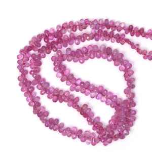 Cuentas de Zafiro Rosa Facetadas en Forma de Lágrima, 4x2mm 5x3mm, para Fabricación de Joyas, Hilo de Cuentas para DIY, Pulseras y Collares - Product Image 6