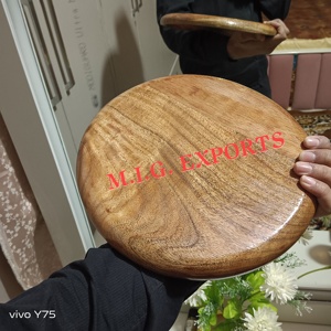 Bulk Wooden <b>Plate</b> with Natural Polished <b>Surface</b> Rustic Serveware for Dining Kitchen Restaurants & Special Occasions Wooden <b>Plate</b> - Product Image 4