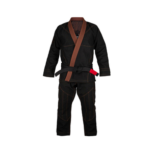 Kimono de BJJ Negro para Hombre, Corte Regular, Mezcla de Poliéster/Algodón, Transpirable, Uniforme de Entrenamiento Resistente, Estilo Artes Marciales para Adultos - Product Image 1