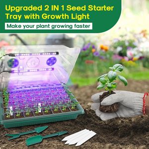 2 Pezzi Stazione di Propagazione Piante con Timer Vassoi di Avvio con Luce di Crescita per Coltivazione Semi e Germinazione - Product Image 3