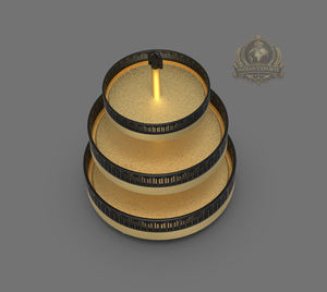 Plateau de service rond à 3 niveaux en acier inoxydable et support, noir et or, plateau décoratif de luxe écologique - Product Image 2