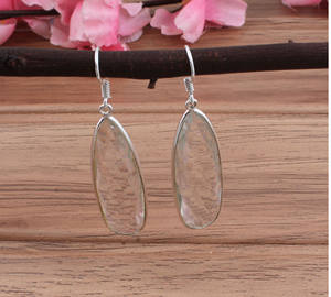 ต่างหูคริสตัลควอตซ์ใส 925 เงินสเตอร์ลิงเครื่องประดับหรูหราของขวัญสำหรับผู้หญิงงานเลี้ยงวันครบรอบแต่งงาน - Product Image 1