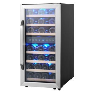 Frigorifero per Vini a Doppia Zona da 33 Bottiglie, Elettrico, Indipendente, con Raffreddamento a Circolazione d'Aria, Installazione Mini - Product Image 1