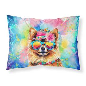 Pomeranian Hippie Dawg ilustraciones decorativas funda de almohada estándar ligera súper suave funda de cojín de fácil cuidado - Product Image 1