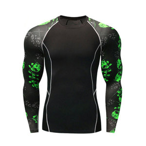 T-shirt de compression pour homme, haute élasticité, respirant, séchage rapide, protection UV, pour entraînement sportif - Product Image 1