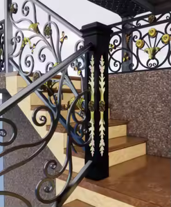 Rampe d'escalier sur mesure en fer forgé et acier inoxydable pour villas – Design moderne et élégant, résistante à la rouille, sécurisée - Product Image 6