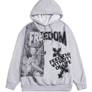 Sweat à capuche personnalisé pour homme, imprimé, en tissu polaire polyester/coton, respirant, confortable, couleur personnalisée, logo OEM - Product Image 1