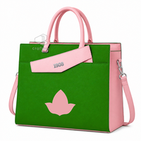Alpha |   Kapa |   Sac fourre-tout en cuir PU Alpha pour femme, sac de travail professionnel avec pochette, sac à bandoulière pour ordinateur portable, sac à main pour sororité