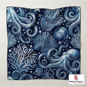 Custom Printed Square Tassel <b>Scarf</b> High Quality Soft Lightweight OEM ODM Manufacturer Socotra Custom Fabric Products - Product Image 4