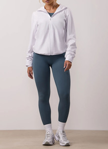 Wholesale OEM Custom Logo <b>White</b> Full Zip Women's Windbreaker <b>Jacket</b> Lightweight Polyester Fabric Gym & Outdoor <b>Jacket</b> For Women - Product Image 6