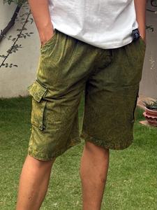 กางเกงขาสั้นคาร์โก้ผู้ชายผ้าฝ้ายปรับแต่งได้ แห้งเร็ว เอวกลาง สวมใส่สบาย เหมาะกับกิจกรรมกลางแจ้งและกีฬา พร้อมลายโลโก้ที่เป็นเอกลักษณ์ - Product Image 6