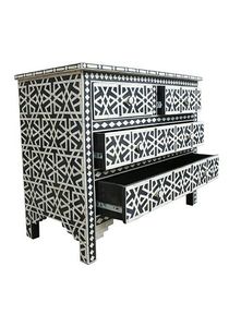 Commode en bois sculptée à la main avec incrustations en os, d'inspiration antique, pour intérieurs de maisons de luxe - Product Image 2