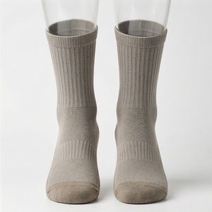 Crew <b>Socks</b> Solid Color Knitted Cotton Spandex Breathable Daily Wear Adult Spring Casual Style - Product Image 1