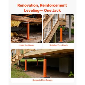 Martinetti idraulici per casa con capacità di carico massima di 18000 libbre, confezione da 2, altezza regolabile da 19-36 pollici, sollevatori per sottosuolo con braccio di supporto - Product Image 1