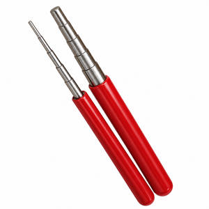 Mandriles Redondos de Acero Inoxidable con Mango Rojo para Joyería, Herramientas para Engastar Joyas y Hacer Anillos - Product Image 1