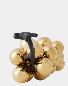 Sculpture de grappe de raisins plaquée or, art décoratif de table contemporain fait à la main, figurine pour salon - Product Image 5