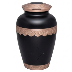 Urne funéraire personnalisable en alliage pour adulte avec bande gravée, finition or et blanc clair, urnes funéraires métalliques pour cendres humaines - Product Image 4
