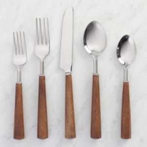 Juego de Cubiertos Estilo Japonés de 5 Piezas con Acabado Dorado para Restaurantes, Cubertería de Metal con Mangos de Madera de Acacia, Precio de Fábrica - Product Image 5