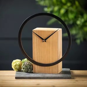 Reloj de Escritorio Minimalista de Madera, Rectangular, Movimiento de Cuarzo, Visualización de Agujas, Silencioso, Sin Tictac, Diseño Moderno - Product Image 1